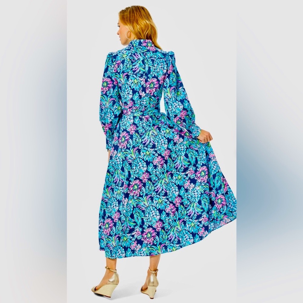 Lilly Pulitzer NWT Mira Stretch Shirtdress Pineapple Paradise $228 Size 00 - Picture 2 of 16